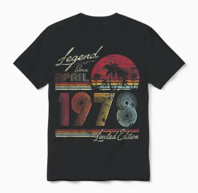 46th. Geburtstag Geschenk Legende Seit April 1978 Unisex T-Shirt - Black