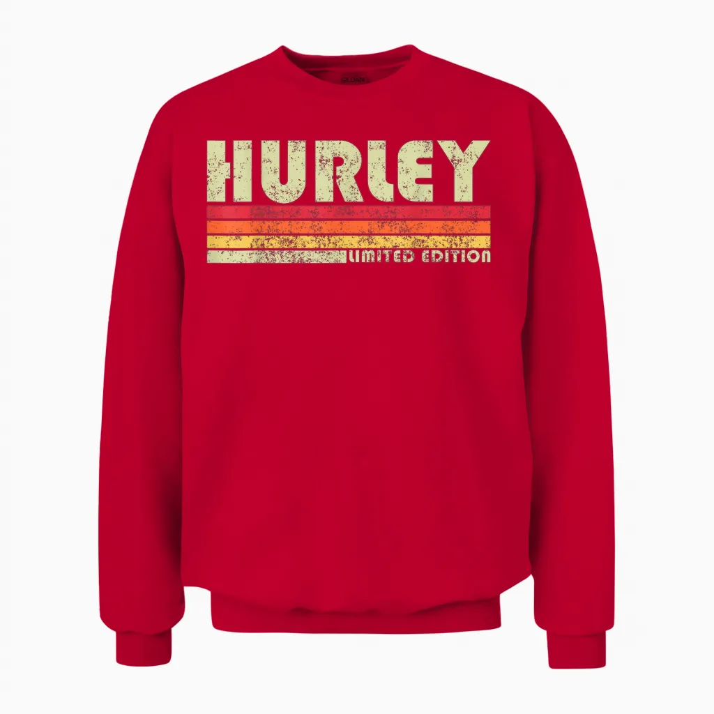 Retro Hurley Home State Cool 70s 80s Style Sunset Unisex Sweatshirt in Red