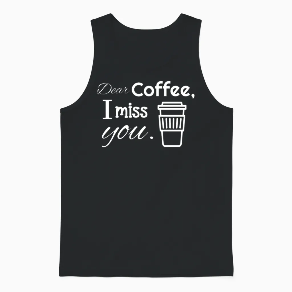 Coffee Funny Unisex Tank Top in Black