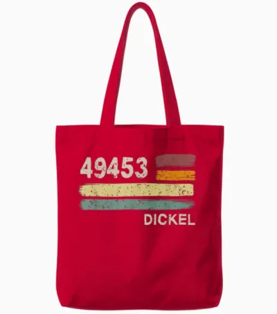 Retro 49453 Dickel Vintage Gemeinde Plz Tote Bags - Red