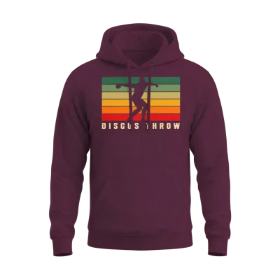 Discus Throw Retro Unisex Hoodie - Maroon