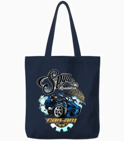 Can Am Spyder Roadsters Retro Logo Tote Bags - Navy