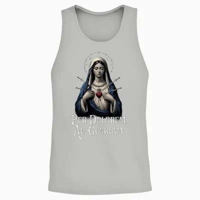 Mater Dolorosa Our Lady of Sorrows Jungfrau Maria Katholisch Langarmshirt Unisex Tank Top - Ash
