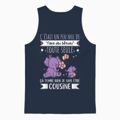 Future Cousine 2027 Gift Nouvelle Naissance Futur Cousine Unisex Tank Top - Navy