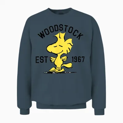 Peanuts Woodstock Graphic T-Shirt, Yellow, Unisex, Short Sleeve, Cotton 100%, Small Unisex Sweatshirt - Dark Heather