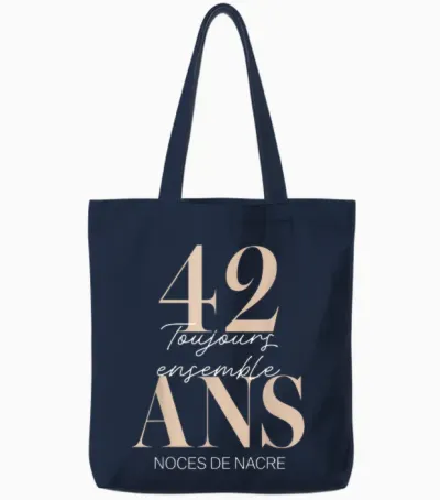 Idée Cadeau 42 Ans De Mariage – Noces De Nacre Tote Bags - Navy