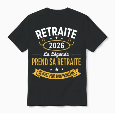 La Légende Prend Sa Retraite 2026 Homme Retraité Unisex T-Shirt - Black