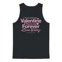 Valentine Forever Love Story Cute Couples Product Unisex Tank Top - Black – 1