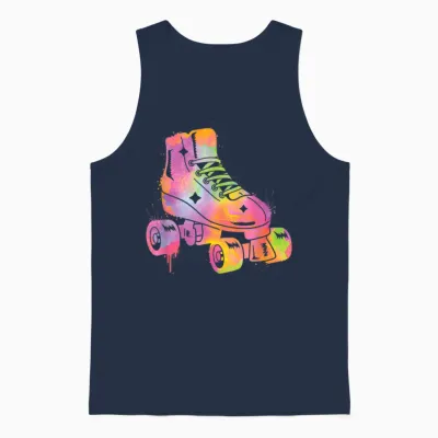 Roller Skating Women's Girls Roller Skates Children's T-Shirt, Black Unisex Tank Top - Navy