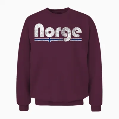 Norway Norge Fan Retro Vintage Unisex Sweatshirt - Maroon