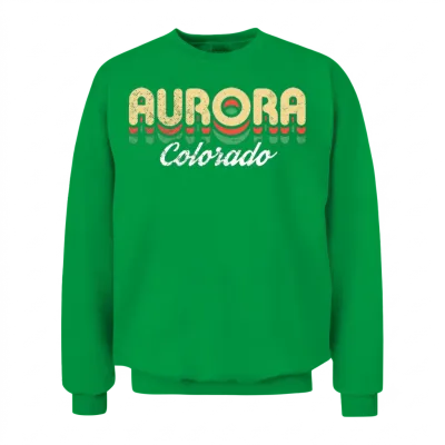 Retro Aurora Colorado Unisex Sweatshirt - Irish Green