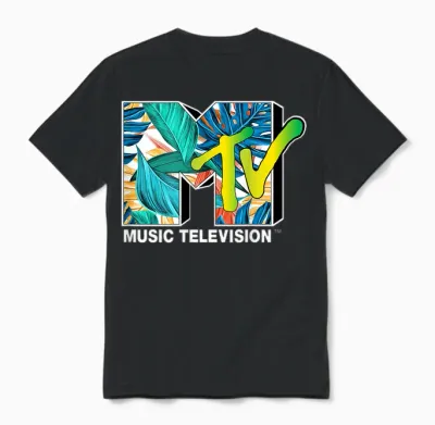 Mademark X Mtv - Mtv Cool Tropical Plants Unisex T-Shirt - Black