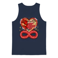 Be Mine Valentine, Retro Valentine Unisex Tank Top - Navy – 1