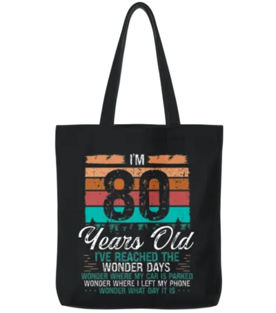 80th Birthday Idea Birthdays Retro 80 Years Old Tote Bags - Black