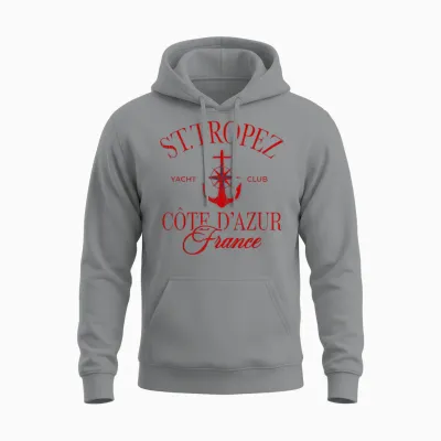 St. Tropez Cote D'azur Frankreich Segeln Vintage Anker Unisex Hoodie - Sport Grey