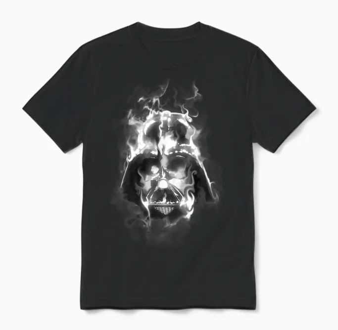 Star Wars Darth Vader Sith Lord Smoke Portrait Unisex T-Shirt in Black