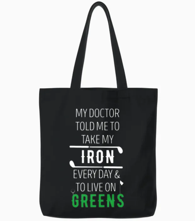 Golf Live on Greens Golfer Tote Bags in Black