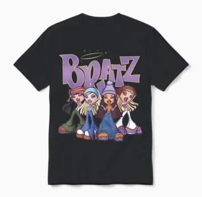 Bratz Original Four Group Shot Logo Unisex T-Shirt - Black