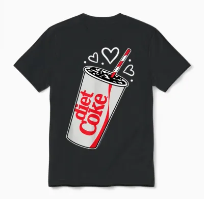Coca-Cola - Diet Coke Heart Bubbles Unisex T-Shirt - Black