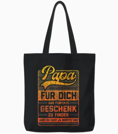 Papa Und Vater Lustiger Spruch Witziges Vatertag Herren Tote Bags - Black