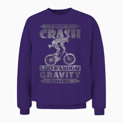 I Dont Crash I Do Random Gravity Checks Funny Unisex Sweatshirt - Purple