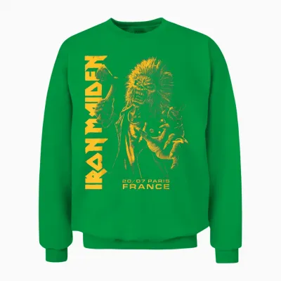 Iron Maiden - Run for Your Lives Tour Paris Ii Unisex Sweatshirt - Irish Green