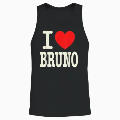 Ich Liebe Bruno T-Shirt Name Freund I Love Bruno Heart Unisex Tank Top - Black