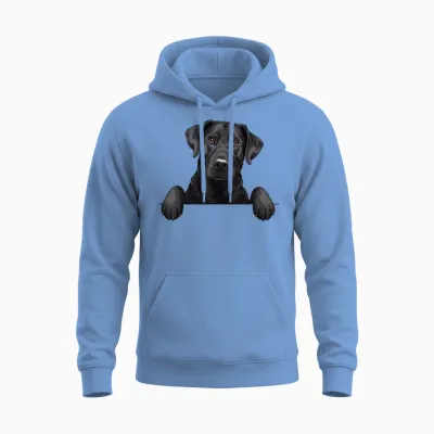 Lustiger Schwarzer Labrador Mit Lustigem Labrador Unisex Hoodie - Carolina Blue