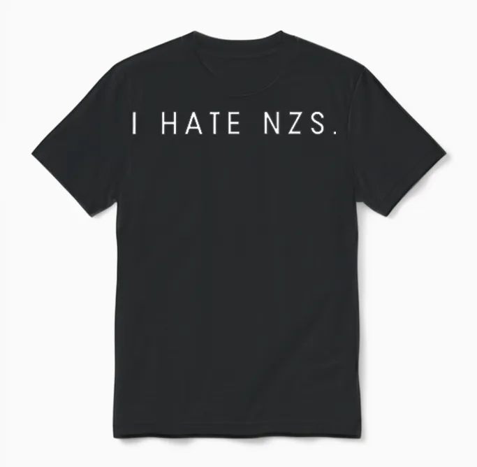 I Hate Nzs - Minimalistischer Lustiger Hater Spruch Unisex T-Shirt in Black