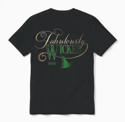 Wicked Fabulously Wicked Elphaba T-Shirt - Unisex-Adult, Black, Small, Short Sleeve, T-Shirt, Letter Print Unisex T-Shirt - Black