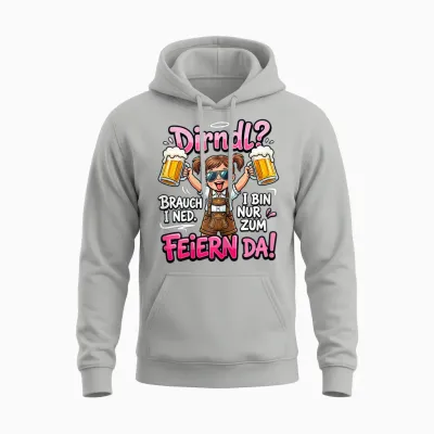 Trachten T-Shirt Damen Trachtenshirt Passend Für Oktoberfest Unisex Hoodie - Ash