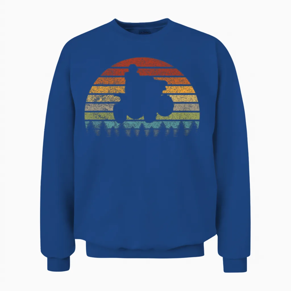Retro Quad Bike Atv Unisex Sweatshirt in Royal