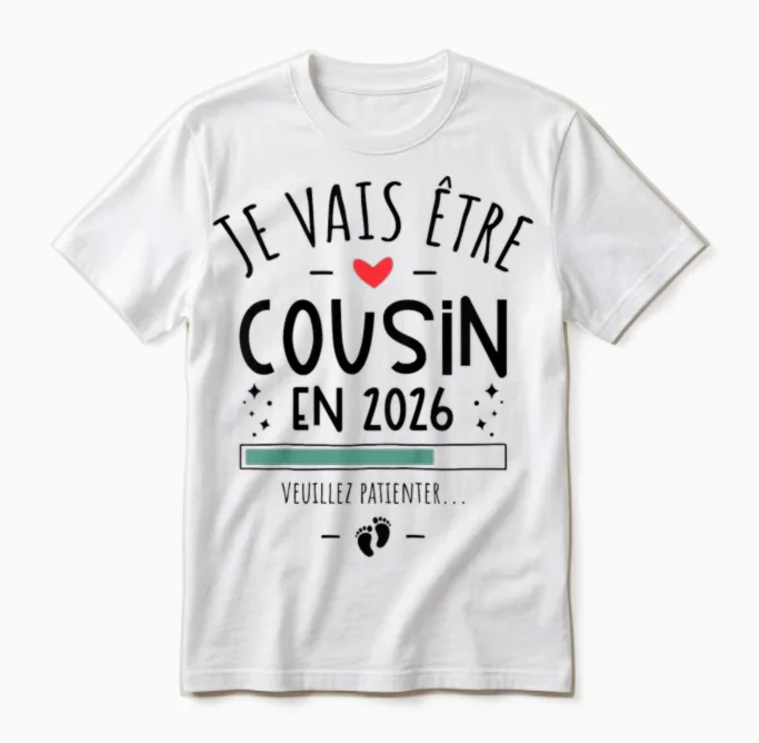 Child I Will Be Cousin in 2026 - Pregnancy First Unisex T-Shirt in White