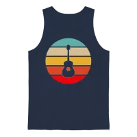 Guitar Retro Unisex Tank Top - Navy – 1