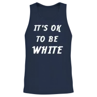It's Ok to Be White Unisex Tank Top - Navy – 2