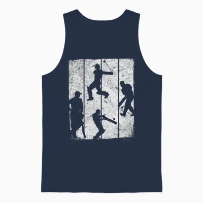 Cricket Retro Cricket Silhouette Retro Cricket Unisex Tank Top - Navy