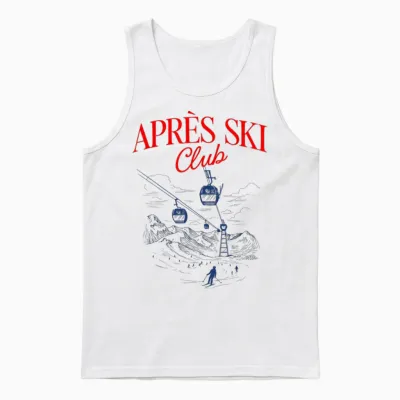 Après Ski Club X Skier Skier Illustration Ski Unisex Tank Top - White