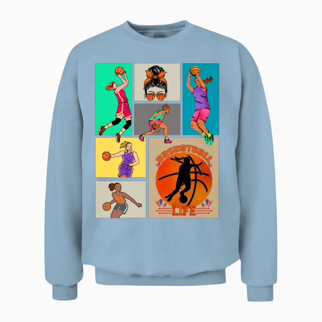 Women's Basketball - Girls Sport Lovers Unisex Sweatshirt in Light Blue
