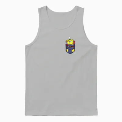 Mademark X Spongebob Squarepants - Spongebob in My Pocket Cute Spongebob Out of Food Pocket Unisex Tank Top - Ash