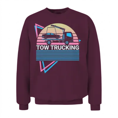 Tow Trucking Tow Truck Retro Unisex Sweatshirt - Maroon