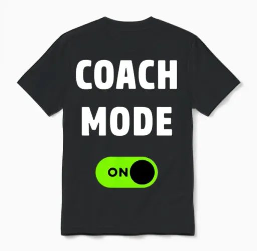 Coach Mode on Funny Coach Gift Sport Unisex T-Shirt in Black