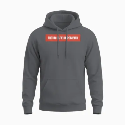 Children's Future Firefighter Design Funny Fan Unisex Hoodie - Charcoal