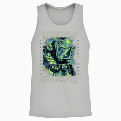 Transformers: War for Cybertron Soundwave Portrait Unisex-Adults T-Shirt, Black, Small Unisex Tank Top - Ash