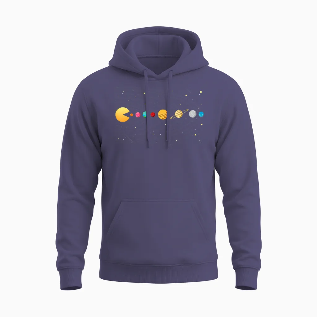 Funny Solar System - Astronauts Space Video Games Unisex Hoodie in Heather Sport Dark Navy