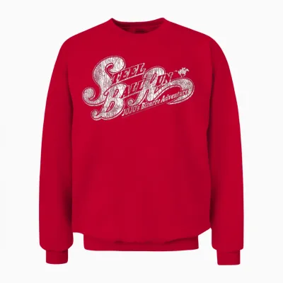 Steel Ball Run Distressed White Show Logo Anime Unisex Sweatshirt - Red