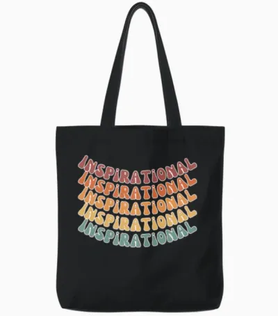 Inspirational Retro Colors Tote Bags - Black