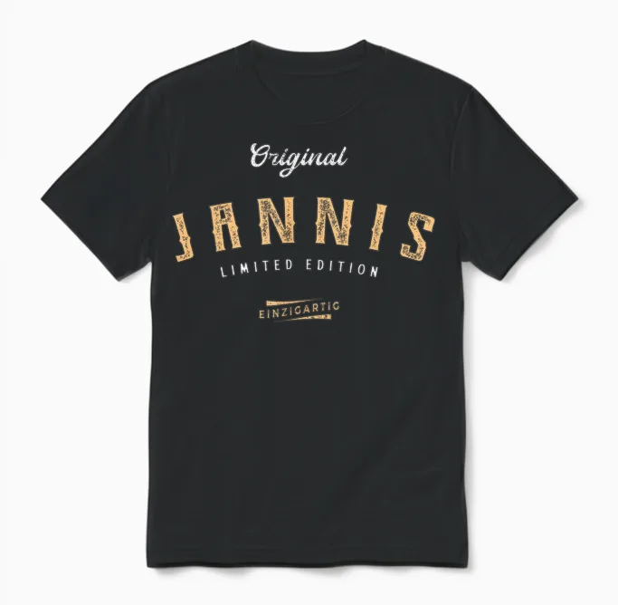 Jannis Limited Edition Unisex T-Shirt in Black