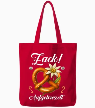 Zack Pretzel Costume Shirt Bavaria Costume Tote Bags - Red