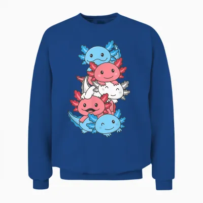 Cute Animals Lgbtq+ Pride Month Transgender Flagge Pride Monat Lgbtq Transgender Axolotl T-Shirt Schwarz Unisex Klein Eu S Klassisch Kurzarm Unisex Sweatshirt - Royal
