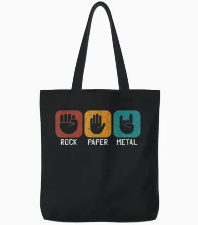 Heavy Metal Music - Rock On Tote Bags - Black